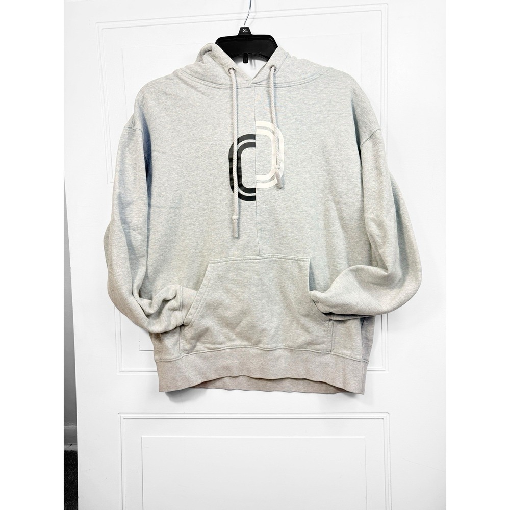 Overtime Split O Mens M Gray‎ Pullover Hoodie kangaroo pocket logo on hood